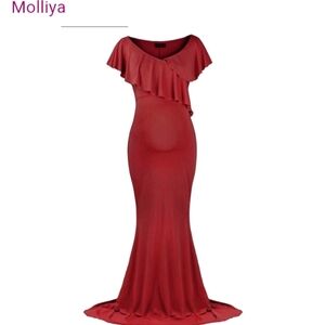 Burgundy Maternity Maxi